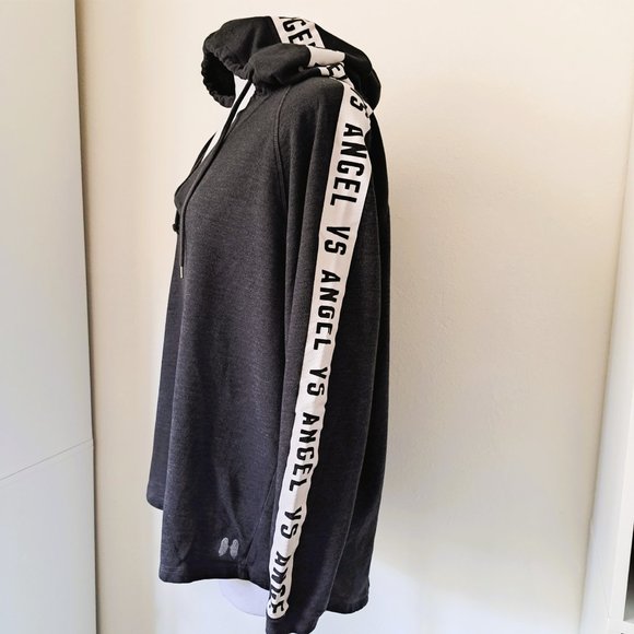 Victoria Secret Hoodie Logo Angel vs Angel Gray Long Sleeve Size L - Picture 9 of 10